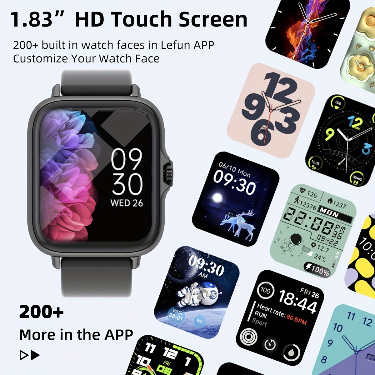 Limited Edition horloge, volledig aanraakscherm, activiteitstracker met bel- en berichtfuncties, stappenteller, meerdere sportmodi, compatibel met iOS/Android-apparaten, eenvoudige stijl, ideaal cadeau voor elke gelegenheid