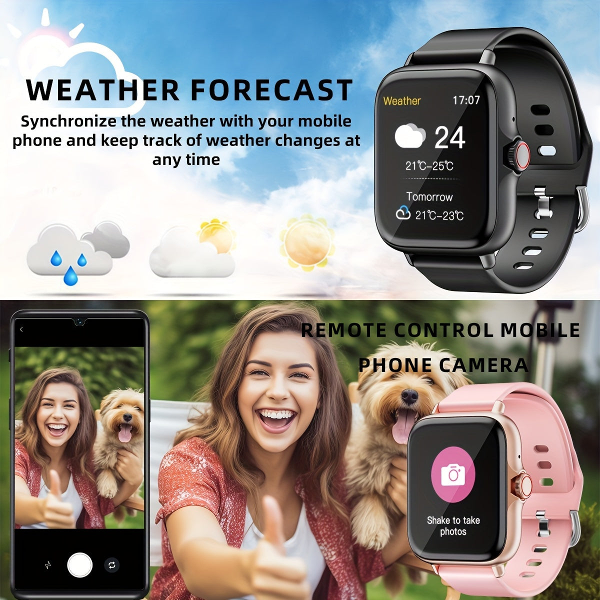 Limited Edition horloge, volledig aanraakscherm, activiteitstracker met bel- en berichtfuncties, stappenteller, meerdere sportmodi, compatibel met iOS/Android-apparaten, eenvoudige stijl, ideaal cadeau voor elke gelegenheid