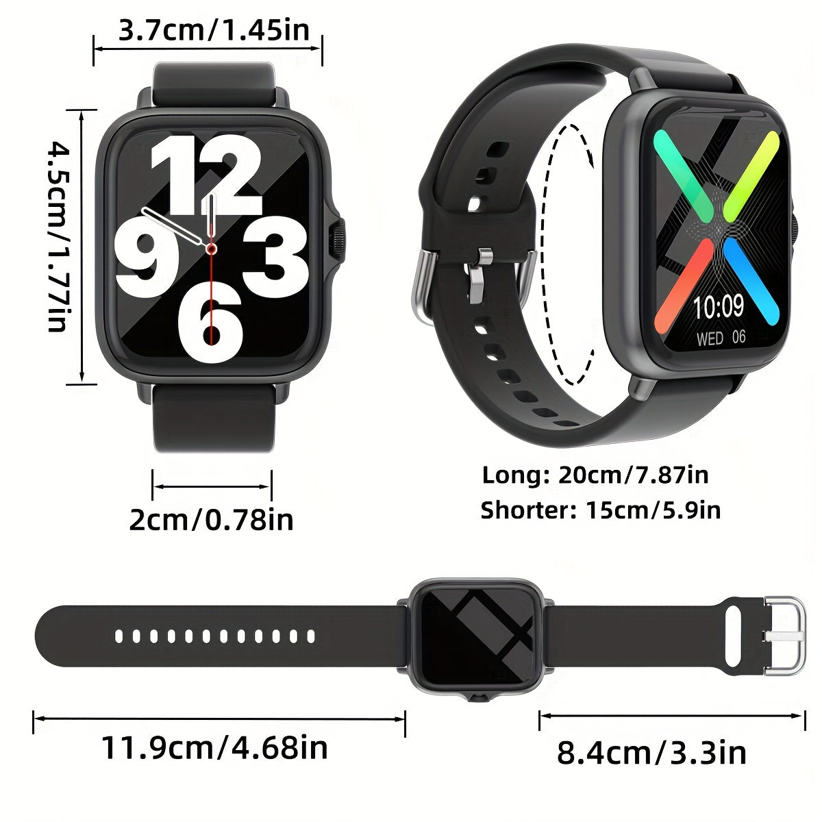 Limited Edition horloge, volledig aanraakscherm, activiteitstracker met bel- en berichtfuncties, stappenteller, meerdere sportmodi, compatibel met iOS/Android-apparaten, eenvoudige stijl, ideaal cadeau voor elke gelegenheid